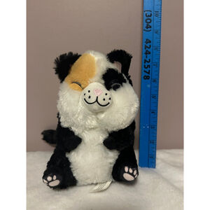 Nanco Belly Buddies Calico Cat Plush Stuffed Animal Toy 8" Black White Orange
